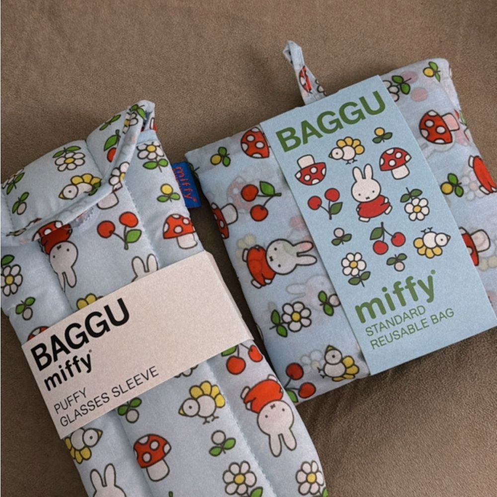 Baggu Miffy Glasses Sleeve and Reusable Bag Bundle